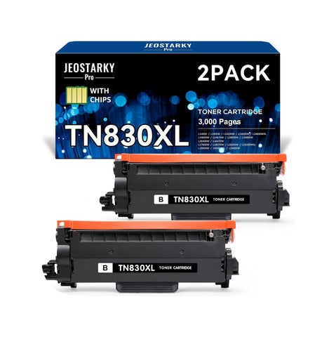 JEOSTARKY PRO 适用于 Brother TN830XL 的兼容黑色高容硒鼓（2 支装）
